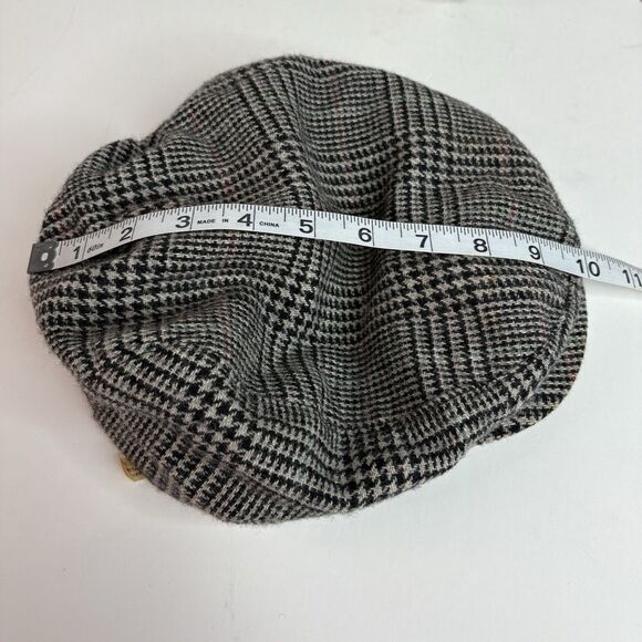Vintage Newsboy Style Hat, Wool Blend, Black And Grey, Lake Of The Isle - Picture 9 of 9
